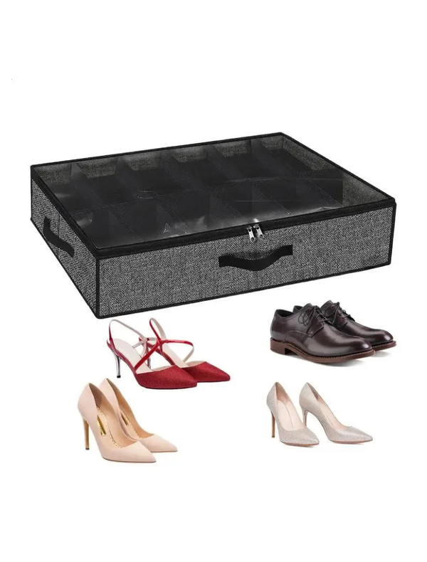 بوكس الأحذية بغطاء شفاف وسكوتش للغلق - حافظي على نظافة البيت!