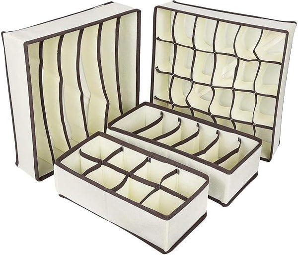 منظم الملابس الداخلية القماش 4 قطع – ودّعي الفوضى في الدُرج والدواليب!